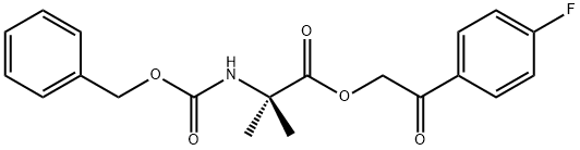 2-벤질옥시카르보닐라미노-2-메틸프로피온산2-(4-플루오로페닐)-2-옥소-에틸에스테르 구조식 이미지