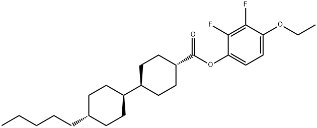 (trans,trans)-4'-Pentyl-[1,1'-bicyclohexyl]-4-carboxylic acid  4-ethoxy-2,3-difluorophenyl ester Structure