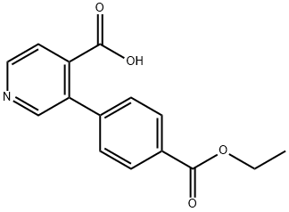 3-(4-Ethoxycarbonylphenyl)isonicotinic acid 구조식 이미지