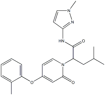 4-Methyl-N-(1-Methyl-1H-pyrazol-3-yl)-2-(2-oxo-4-(o-tolyloxy)pyridin-1(2H)-yl)pentanaMide 구조식 이미지