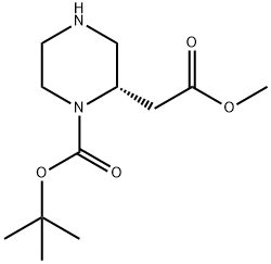 (S)-tert-Butyl 2-(2-Methoxy-2-oxoethyl)piperazine-1-carboxylate Structure