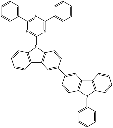 9-(4,6-Diphenyl-1,3,5-triazin-2-yl)-9'-phenyl-3,3'-dicarbazole 구조식 이미지