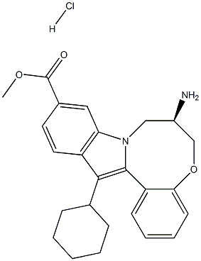 Methyl (7R)-7-aMino-14-cyclohexyl-7,8-dihydro-6H-indolo[1,2-e][1,5]benzoxazocine-11-carboxylate hydrochloride Structure