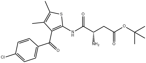 Butanoic acid, 3-aMino-4-[[3-(4-chlorobenzoyl)-4,5-diMethyl-2-thienyl]aMino]-4-oxo-, 1,1-diMethylethyl ester, (3S)- Structure