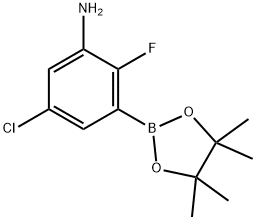 BenzenaMine, 5-chloro-2-fluoro-3-(4,4,5,5-tetraMethyl-1,3,2-dioxaborolan-2-yl)- Structure