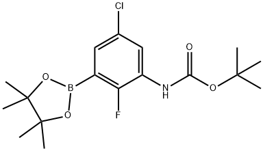 CarbaMic acid, N-[5-chloro-2-fluoro-3-(4,4,5,5-tetraMethyl-1,3,2-dioxaborolan-2-yl)phenyl]-, 1,1-diMethylethyl ester Structure