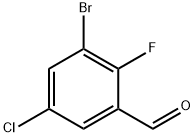 Benzaldehyde, 3-broMo-5-chloro-2-fluoro- 구조식 이미지
