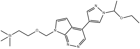 4-[1-(1-Ethoxyethyl)-1H-pyrazol-4-yl]-7-[[2-(triMethylsilyl)ethoxy]Methyl]-7H-pyrrolo[2,3-c]pyridazine Structure