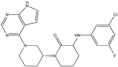 [1,3'-Bipiperidin]-2-one, 3-[(3-chloro-5-fluorophenyl)aMino]-1'-(7H-pyrrolo[2,3-d]pyriMidin-4-yl)-, (3'R)- 구조식 이미지