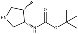 tert-부틸(3S,4S)-4-메틸피롤리딘-3-일카르바메이트 구조식 이미지