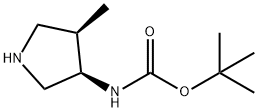 tert-부틸(3R,4R)-4-메틸피롤리딘-3-일카르바메이트 구조식 이미지