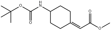 Methyl 2-(4-((tert-butoxycarbonyl)aMino)cyclohexylidene)acetate Structure
