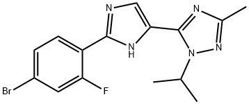 1H-1,2,4-Triazole, 5-[2-(4-broMo-2-fluorophenyl)-1H-iMidazol-5-yl]-3-Methyl-1-(1-Methylethyl)- 구조식 이미지