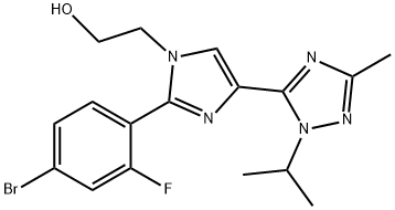 1H-IMidazole-1-ethanol, 2-(4-broMo-2-fluorophenyl)-4-[3-Methyl-1-(1-Methylethyl)-1H-1,2,4-triazol-5-yl]- 구조식 이미지