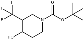 tert-부틸4-히드록시-3-(트리플루오로메틸)피페리딘-1-카르복실레이트 구조식 이미지