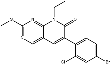 6-(4-BroMo-2-chloro-phenyl)-8-ethyl-2-Methylsulfanyl-8H-pyrido[2,3-d]pyriMidin-7-one Structure