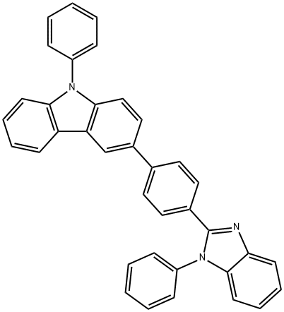 9-Phenyl-3-[4-(1-phenyl-1H-benzimidazol-2-yl)phenyl]-9H-carbazole Structure