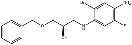 2-Propanol, 1-[(4-aMino-2-broMo-5-fluorophenyl)aMino]-3-(phenylMethoxy)-, (2R)- 구조식 이미지