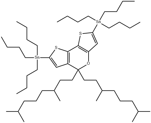 (5,5-bis(3,7-diMethyloctyl)-5H-dithieno[3,2-b:2',3'-d]pyran-2,7-diyl)bis(tributylstannane) Structure