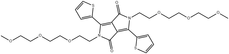 2,5-bis(2-(2-(2-Methoxyethoxy)ethoxy)ethyl)-3,6-di(thiophen-2-yl)pyrrolo[3,4-c]pyrrole-1,4(2H,5H)-dione 구조식 이미지