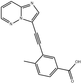 3-(2-iMidazo[1,2-b]pyridazin-3-ylethynyl)-4-Methyl-Benzoic acid 구조식 이미지