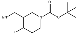 tert-부틸3-(아미노메틸)-4-플루오로피페리딘-1-카르복실레이트 구조식 이미지