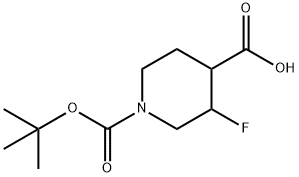 1-(tert-butoxycarbonyl)-3-fluoropiperidine-4-carboxylic acid Structure