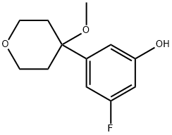 4-(5-fluoro-3-hydroxyphenyl)-4-Methoxy-3,4,5,6-tetrahydro-2H-pyran Structure