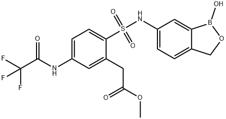 Methyl 2-(2-(N-(1-hydroxy-1,3-dihydrobenzo[c][1,2]oxaborol-6-yl)sulfaMoyl)-5-(2,2,2-trifluoroacetaMido)phenyl)acetate Structure