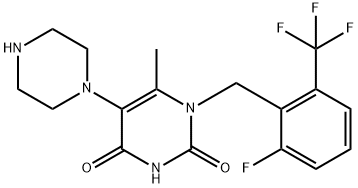 1-(2-fluoro-6-(trifluoroMethyl)benzyl)-6-Methyl-5-(piperazin-1-yl)pyriMidine-2,4(1H,3H)-dione Structure