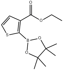 3-Thiophenecarboxylic acid, 2-(4,4,5,5-tetraMethyl-1,3,2-dioxaborolan-2-yl)-, ethyl ester 구조식 이미지