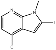 4-chloro-2-iodo-1-Methyl-1H-pyrrolo[2,3-b]pyridine 구조식 이미지