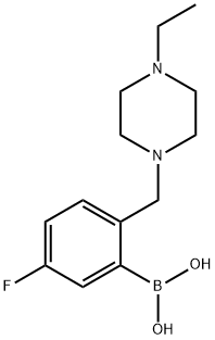 (2-((4-에틸피페라진-1-일)메틸)-5-플루오로페닐)보론산 구조식 이미지