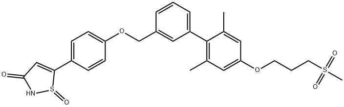 5-(4-((3-(2,6-diMethyl 4-(3-(Methylsulfonyl)propoxy)phenyl)phenyl)Methoxy)phenyl)isothiazol-3-ol 1-oxide Structure