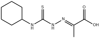 (2E)-2-[2-[(시클로헥실라미노)티옥소메틸]히드라지닐리덴]프로판산 구조식 이미지