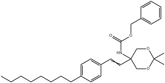 (E)-benzyl5-(4-octylstyryl)-2,2-diMethyl-1,3- dioxan-5-ylcarbaMate 구조식 이미지