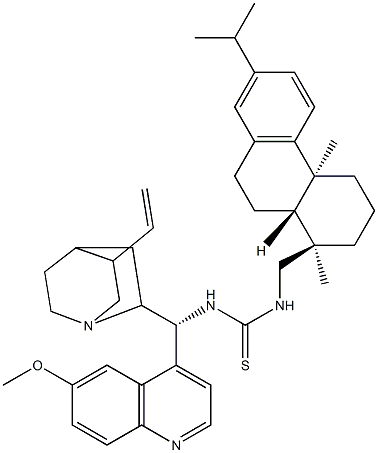 N-[(9R)-6'-Methoxycinchonan-9-yl]-N'-[[(1R,4aS,10aR)-1,2,3,4,4a,9,10,10a-octahydro-1,4a-diMethyl-7-(1-Methylethyl)-1-phenanthrenyl]Methyl]-Thiourea 구조식 이미지