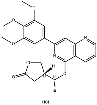 (4R)-4-[(1R)-1-[[7-(3,4,5-Trimethoxyphenyl)-1,6-naphthyridin-5-yl]oxy]ethyl]-2-pyrrolidinone hydrochloride Structure