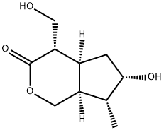 (4S)-Hexahydro-6α-hydroxy-4α-(hydroxymethyl)-7α-methylcyclopenta[c]pyran-3(4H)-one 구조식 이미지