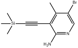 5-broMo-4-Methyl-3-((triMethylsilyl)ethynyl)pyridin-2-aMine Structure