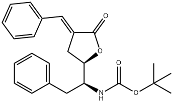 N-[(1S)-2-Phenyl-1-[(2R,4E)-tetrahydro-5-oxo-4-(phenylMethylene)-2-furanyl]ethyl]carbaMic Acid 1,1-DiMethylethyl Ester 구조식 이미지
