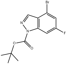 tert-butyl 4-bromo-6-fluoro-1H-indazole-1-carboxylate 구조식 이미지