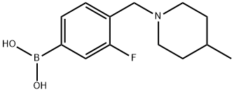 3-fluoro-4-((4-Methylpiperidin-1-yl)Methyl)phenylboronic acid Structure