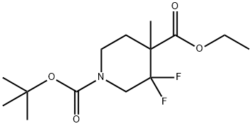 1-tert-butyl 4-ethyl 3,3-difluoro-4-Methylpiperidine-1,4-dicarboxylate 구조식 이미지