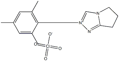 6,7-Dihydro-2-(2,4,6-trimethylphenyl)-5H-pyrrolo[2,1-c]-1,2,4-triazolium Perchlorate Structure