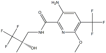 3-Amino-6-methoxy-N-[(2S)-3,3,3-trifluoro-2-hydroxy-2-methylpropyl]-5-(trifluoromethyl)-2-pyridinecarboxamide 구조식 이미지