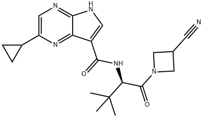 5H-Pyrrolo[2,3-b]pyrazine-7-carboxaMide, N-[(1R)-1-
[(3-cyano-1-azetidinyl)carbonyl]-2,2-diMethylpropyl]-2-cyclopropyl- Structure