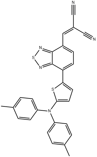Propanedinitrile, 2-[[7-[5-[bis(4-Methylphenyl)aMino]-2-thienyl]-2,1,3-benzothiadiazol-4-yl]Methylene]- 구조식 이미지