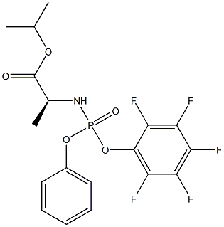 L-Alanine, N-[(R)-(2,3,4,5,6-pentafluorophenoxy)phenoxyphosphinyl]-, 1-Methylethyl ester Structure