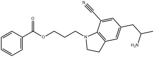 5-(2-Aminopropyl)-1-[3-(benzoyloxy)propyl]-2,3-dihydro-1H-indole-7-carbonitrile 구조식 이미지